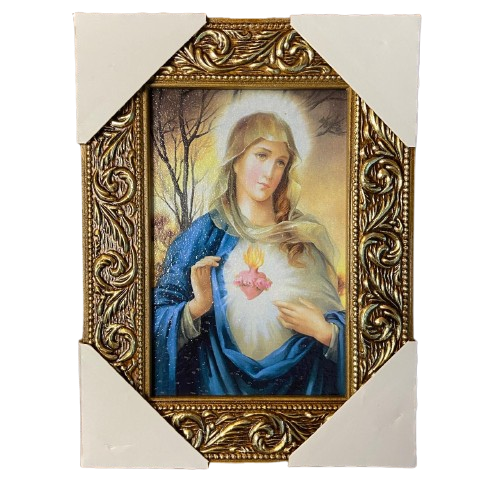 QUADRO COM MOLDURA RESINADO IMACULADO CORAÇÃO DE MARIA 20,5X15,5 (1 UNIDADE)