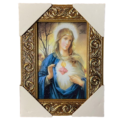 QUADRO COM MOLDURA RESINADO IMACULADO CORAÇÃO DE MARIA 20,5X15,5 (1 UNIDADE)