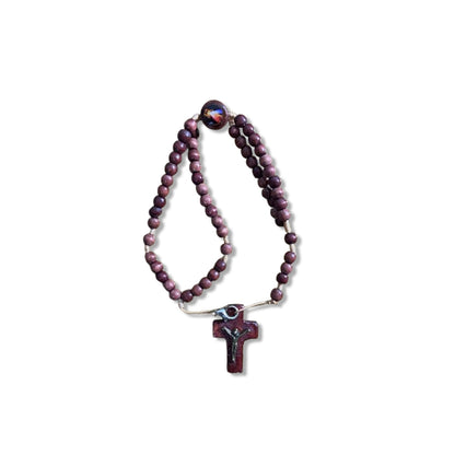 TERÇO PULSEIRA MADEIRA JESUS MISERICORDIOSO (12 UNIDADES)