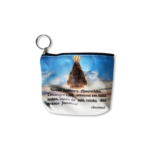 BOLSA PORTA MOEDAS NOSSA SENHORA APARECIDA MOD1 (3 UNIDADES)
