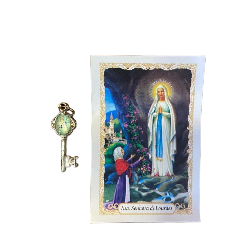CHAVE MEDALHA PÍCOLA NOSSA SENHORA DE LOURDES (12 UNIDADES)
