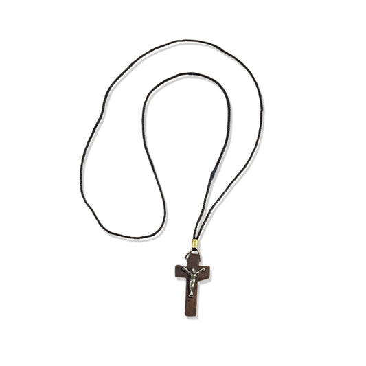 CORDÃO COM CRUCIFIXO DE MADEIRA MOD2 (12 UNIDADES)