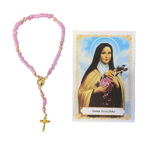 TERÇO MIÇANGA ROSA SANTA TERESINHA 4MM (1UNIDADE)