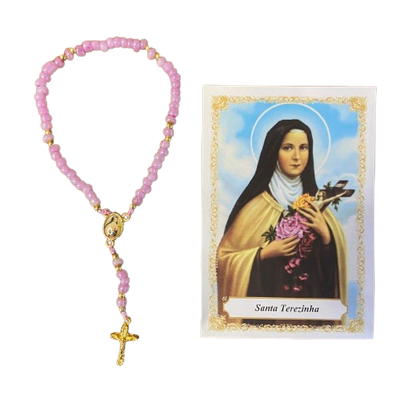 TERÇO MIÇANGA ROSA SANTA TERESINHA 4MM (1UNIDADE)