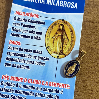 MEDALHA MILAGROSA RESINADA NOSSA SENHORA DAS GRAÇAS P (1 UNIDADE)