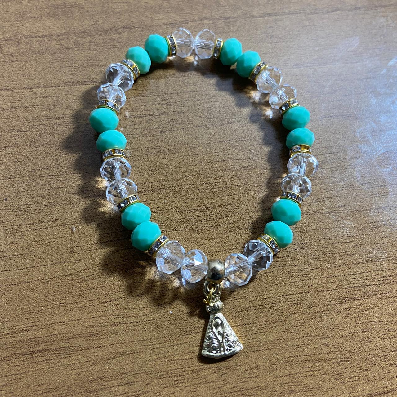 PULSEIRA CRISTAL VERDE NOSSA SENHORA APARECIDA  (06 UNIDADES)