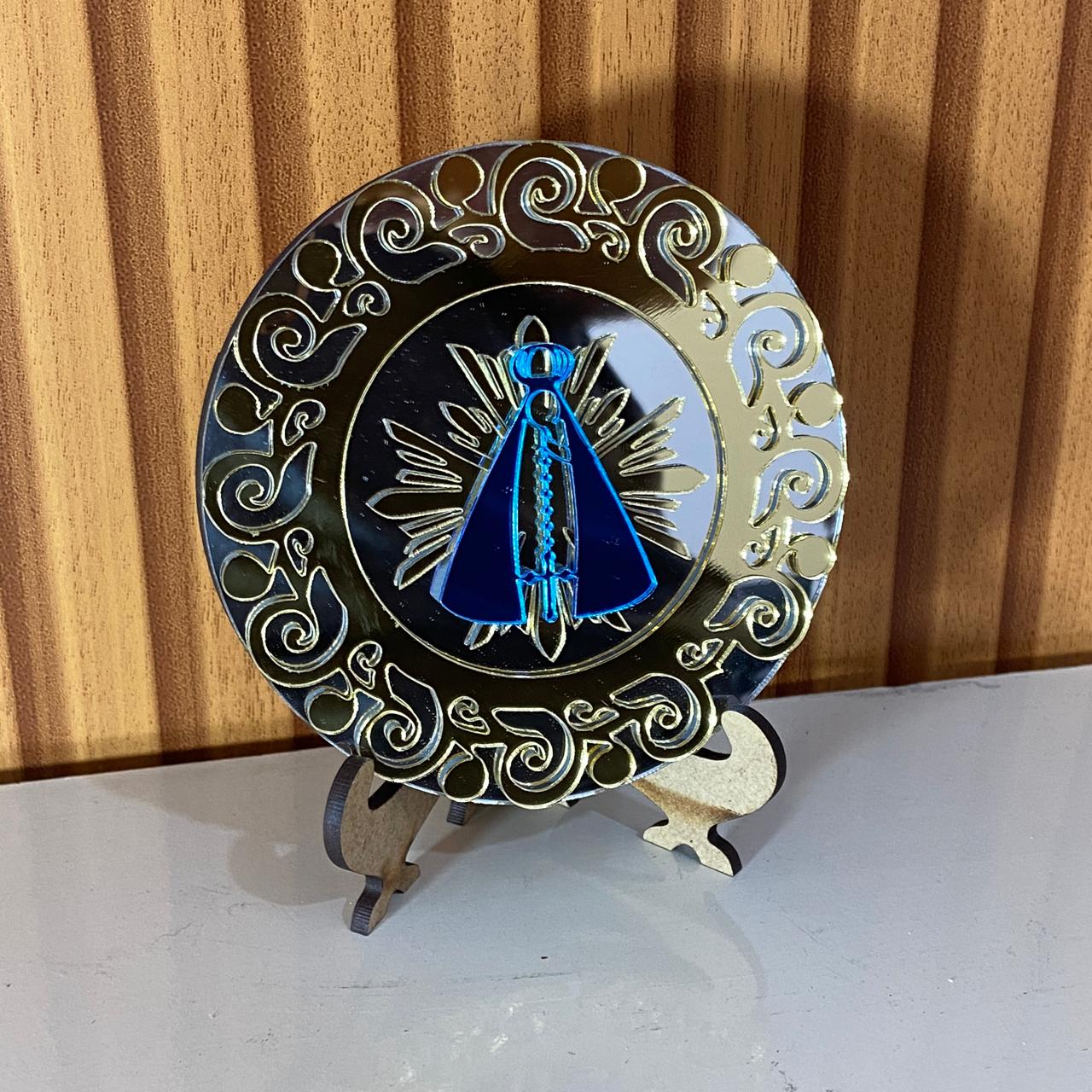 ENFEITE DE MESA MDF COM ACRILICO NOSSA SENHORA APARECIDA (1 UNIDADE)