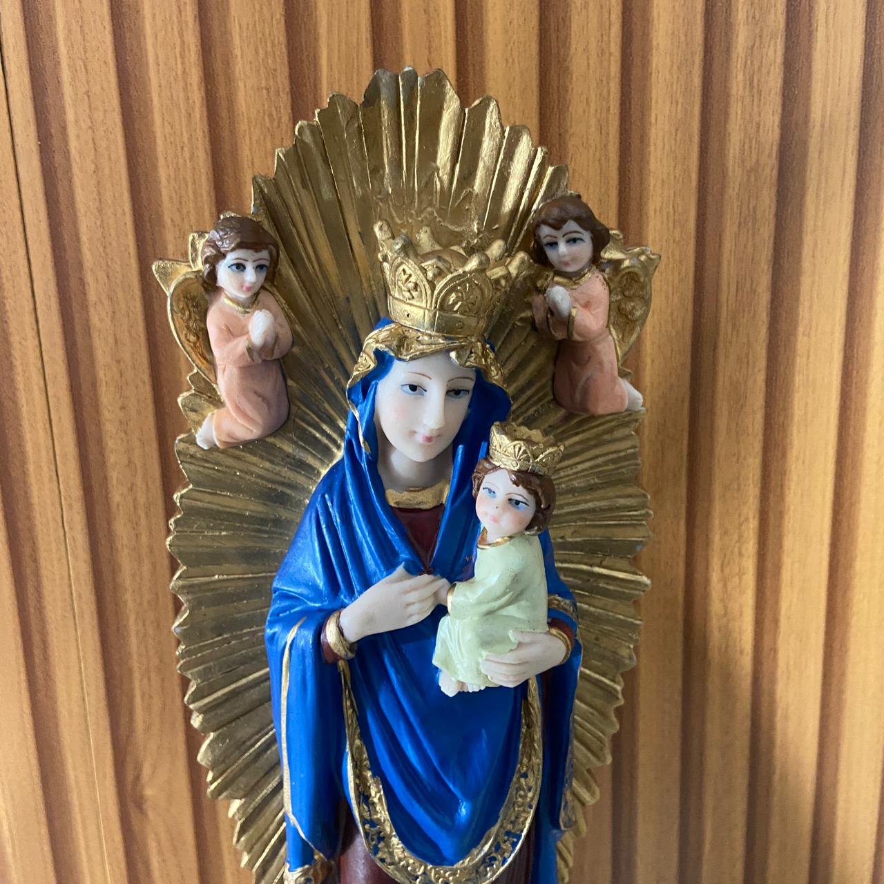IMAGEM DE RESINA NACIONAL NOSSA SENHORA DO PERPÉTUO SOCORRO 31CM  (1 UNIDADE)