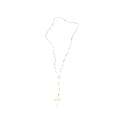 TERÇO FLUORESCENTE NOSSA SENHORA DO CARMO E SAGRADO CORAÇÃO DE JESUS 04MM (12 UNIDADES)