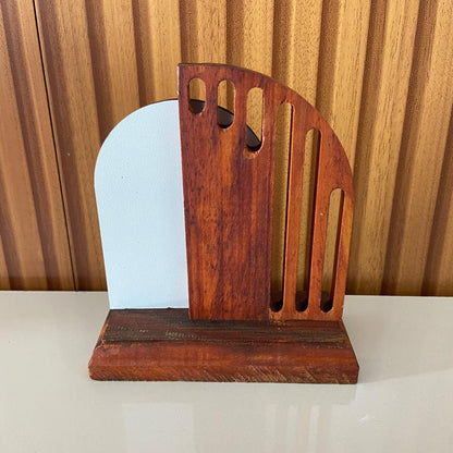 ADORNO DE MESA MADEIRA SÃO MIGUEL ARCANJO DE METAL 14CM(1 UNIDADE)