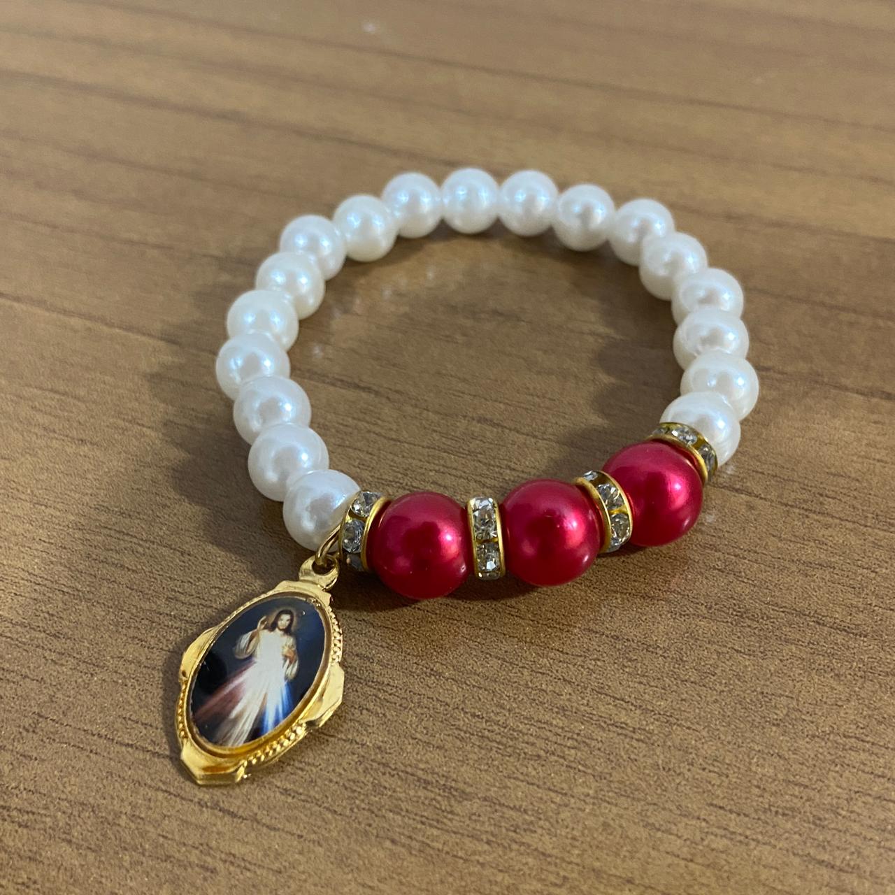 PULSEIRA PÉROLA JESUS MISERICORDIOSO  (01 UNIDADE)
