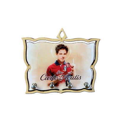 PORTA CHAVE RESINADO SÃO CARLO ACUTIS 14CM (1 UNIDADE)