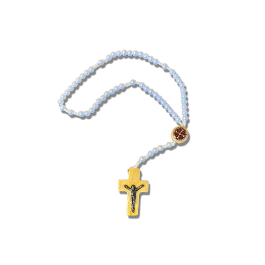 TERÇO PÉROLA MIRIM MEDALHA SÃO BENTO 06MM (12 UNIDADES)