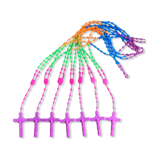 TERÇO SILICONE MESCLADO CORES SORTIDAS (12 UNIDADES)