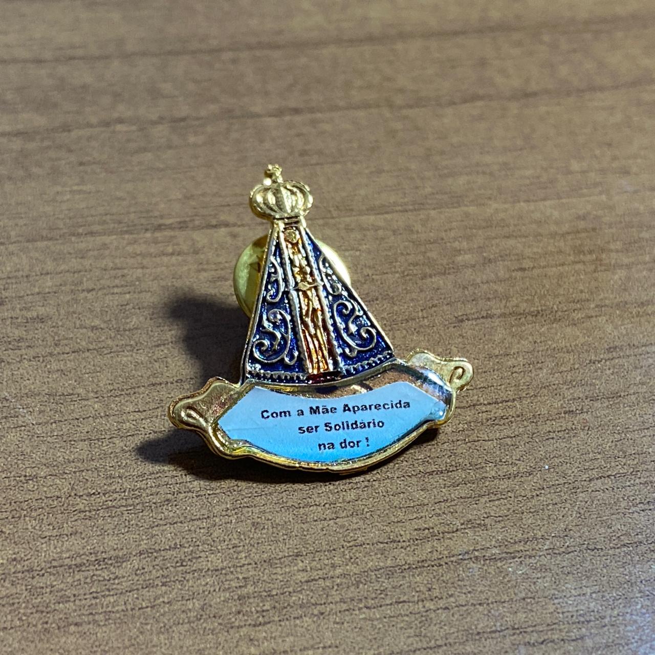 BOTOM DOURADO RESINADO NOSSA SENHORA APARECIDA MOD2 (6 UNIDADES)