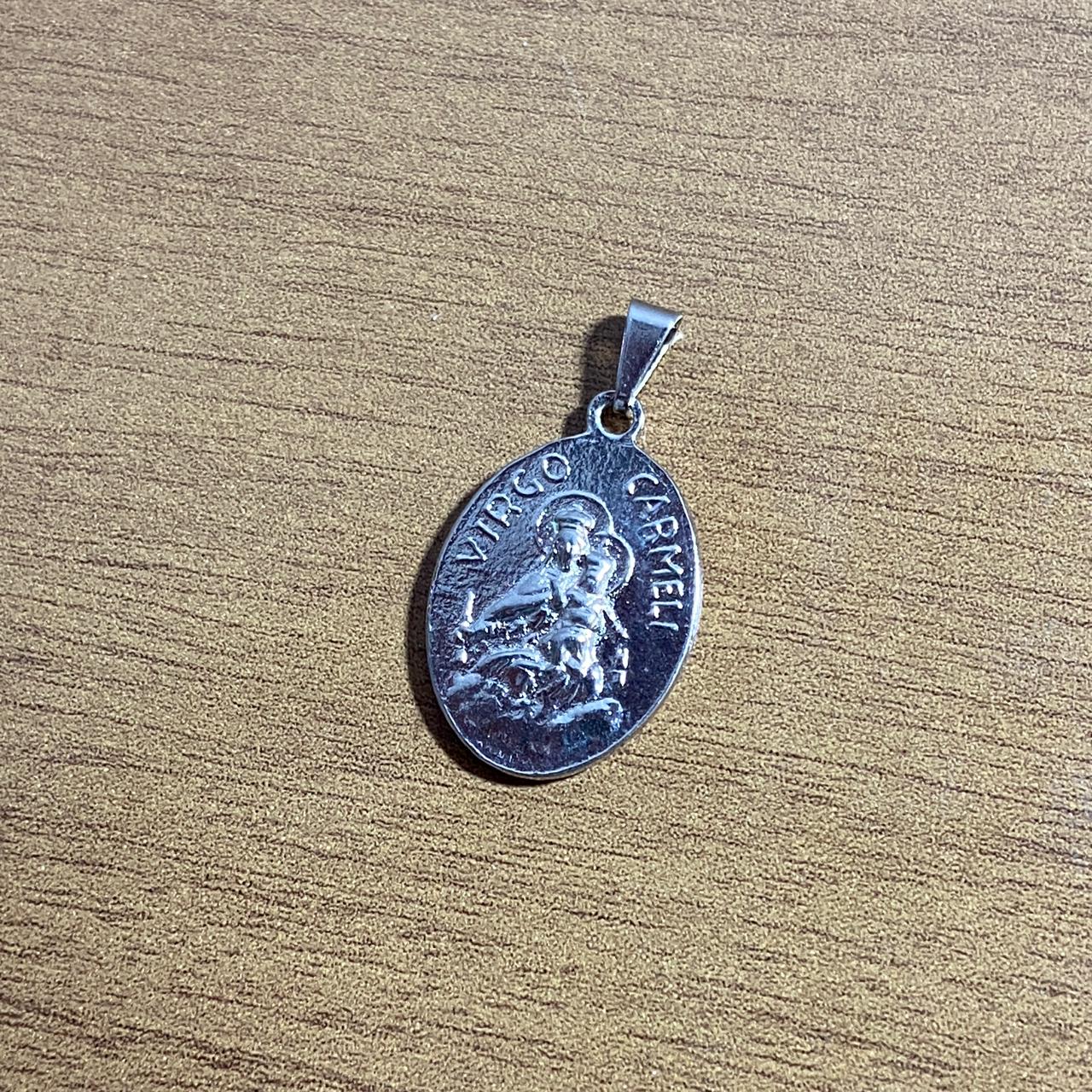 MEDALHA ITALIANA SAGRADO CORAÇÃO DE JESUS  E NOSSA SENHORA DO CARMO (6 UNIDADES)