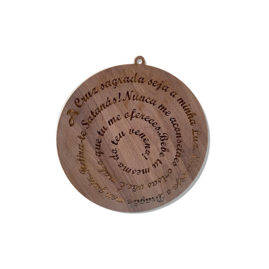 MANDALA MDF TABACO ORAÇÃO DE SÃO BENTO 30CM (1 UNIDADE)