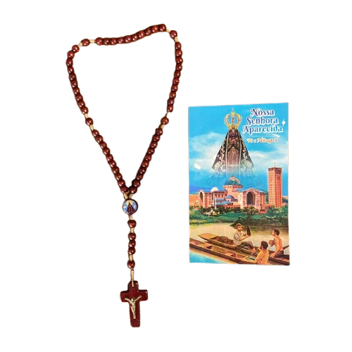TERÇO DE MADEIRA NOSSA SENHORA APARECIDA  07MM - MOD2 ( 03 UNIDADES )