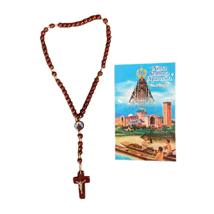 TERÇO DE MADEIRA NOSSA SENHORA APARECIDA  07MM - MOD2 ( 03 UNIDADES )