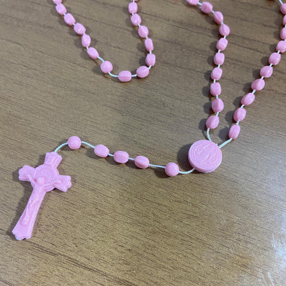 TERÇO ACRÍLICO G ROSA FOSCO 6MM (12 UNIDADES)