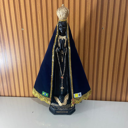 IMAGEM DE GESSO NOSSA SENHORA APARECIDA COM MANTO MOD4 45CM (1 UNIDADE)