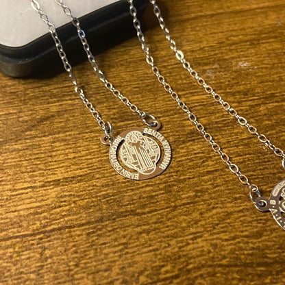ESCAPULÁRIO INOX MEDALHA SÃO BENTO (6 UNIDADES)
