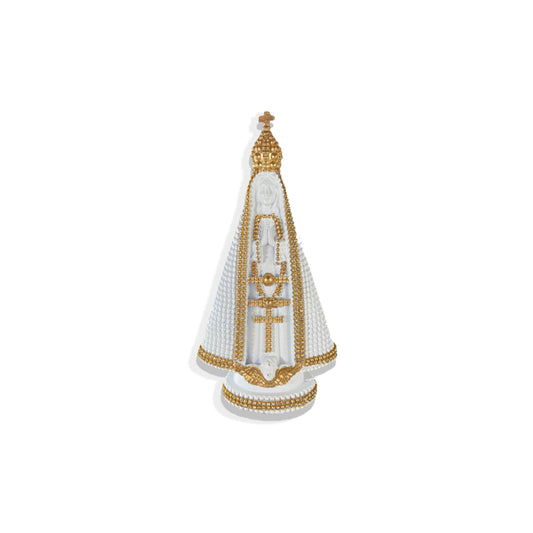IMAGEM DE RESINA NACIONAL NOSSA SENHORA APARECIDA BRANCA 21CM (1 UNIDADE)