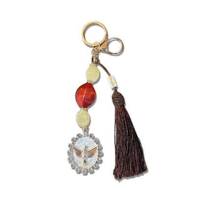 CHAVEIRO DE PEDRARIAS DIVINO ESPÍRITO SANTO COM STRASS MOD4 (1 UNIDADE)