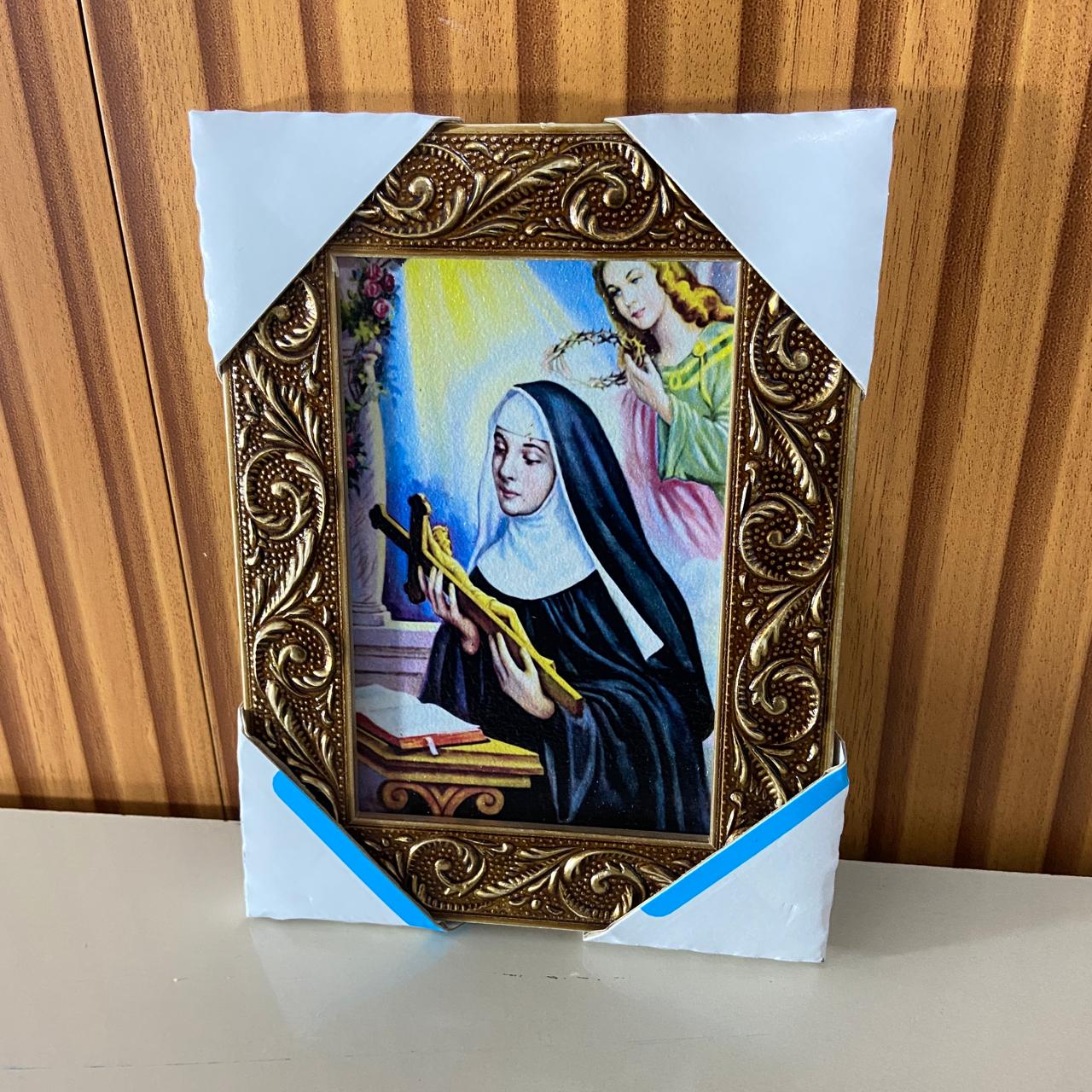 QUADRO COM MOLDURA RESINADO SANTA RITA DE CÁSSIA 20,5X15,5 (1 UNIDADE)
