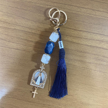 CHAVEIRO DE PEDRARIAS NOSSA SENHORA APARECIDA COM STRASS (1 UNIDADE)