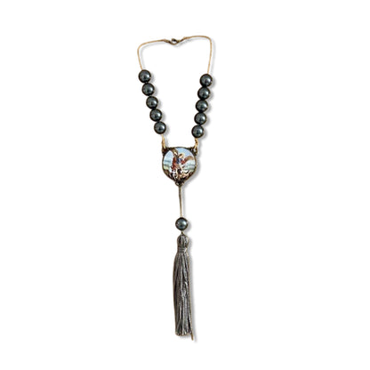 DEZENA PÉROLA CINZA SÃO MIGUEL ARCANJO 12MM (1 UNIDADE)