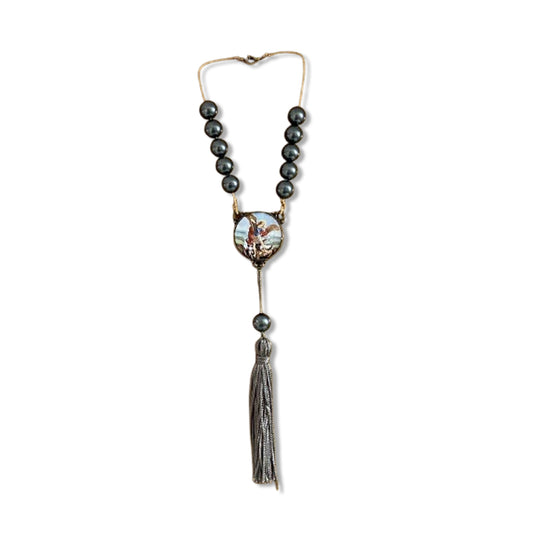 DEZENA PÉROLA CINZA SÃO MIGUEL ARCANJO 12MM (1 UNIDADE)