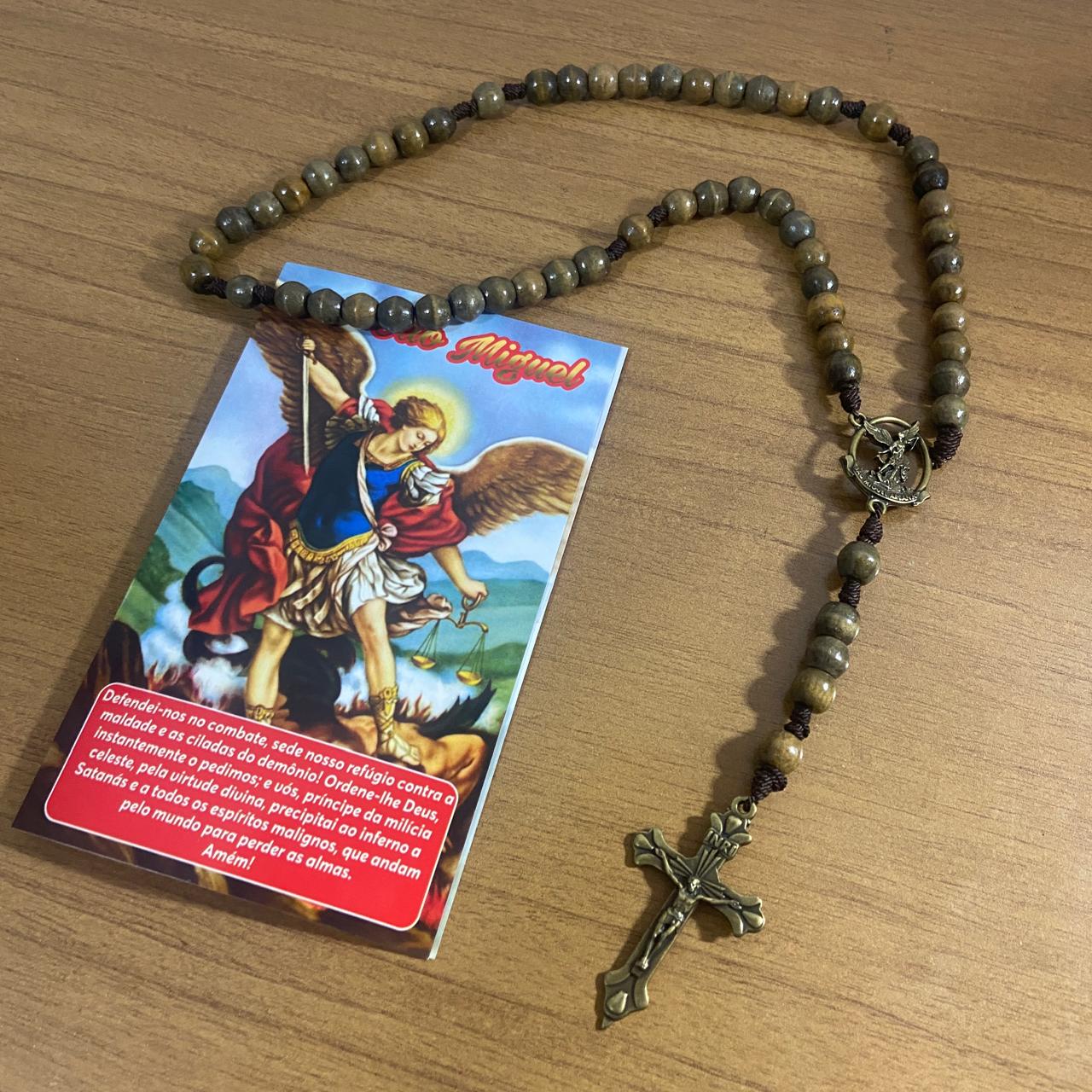 TERÇO DE MADEIRA ESPADA DE SÃO MIGUEL ARCANJO 8MM (1 UNIDADE)