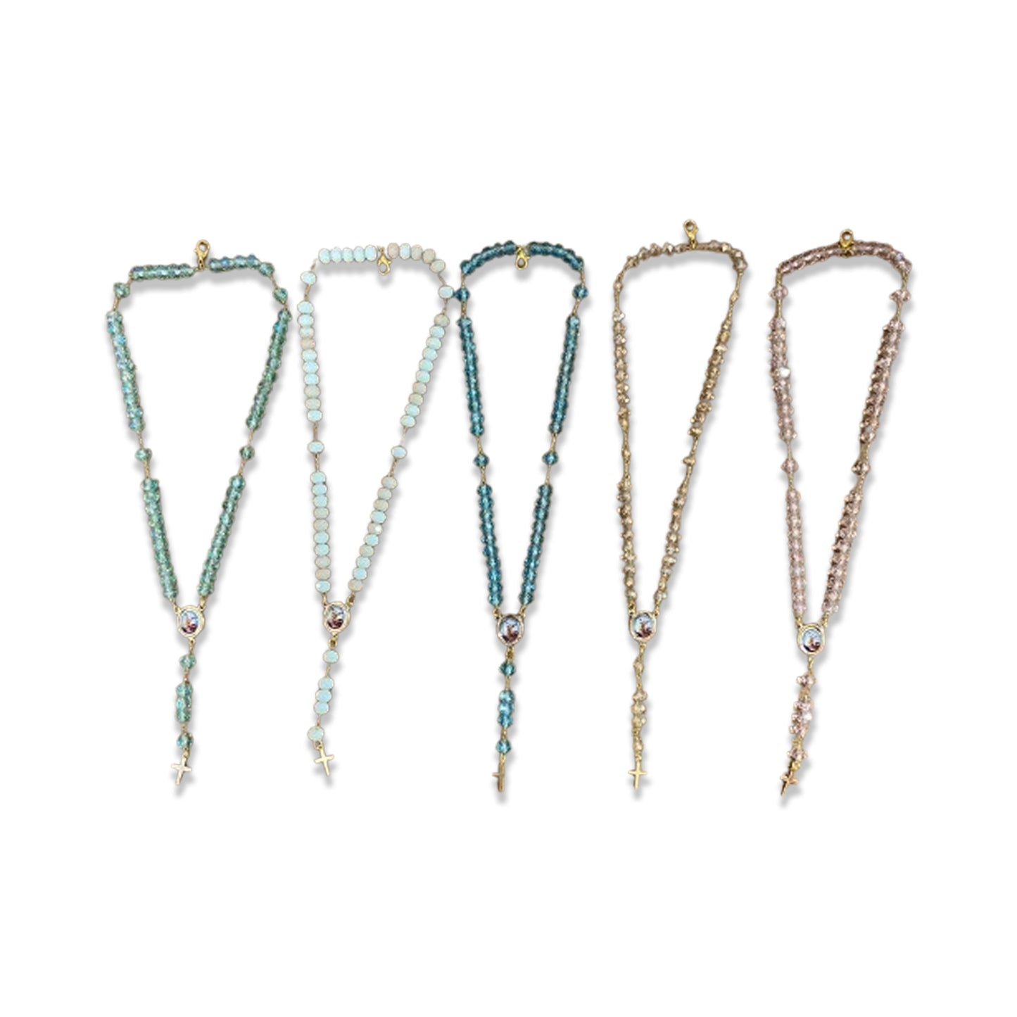 TERÇO PULSEIRA CRISTAL SÃO MIGUEL ARCANJO CORES SORTIDAS (3 UNIDADES)