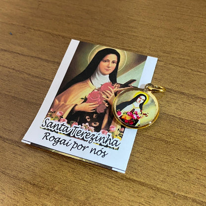 MEDALHA DUPLA FACE SANTA TERESINHA (12 UNIDADES)