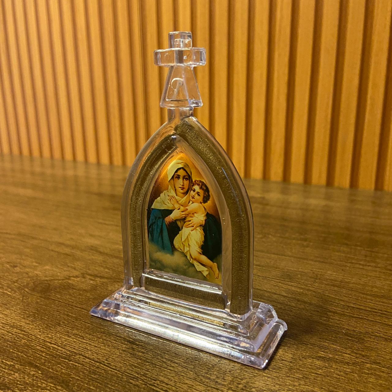 CAPELA ACRÍLICA P MÃE RAINHA  12X8,5CM TRANSPARENTE (1 UNIDADE)