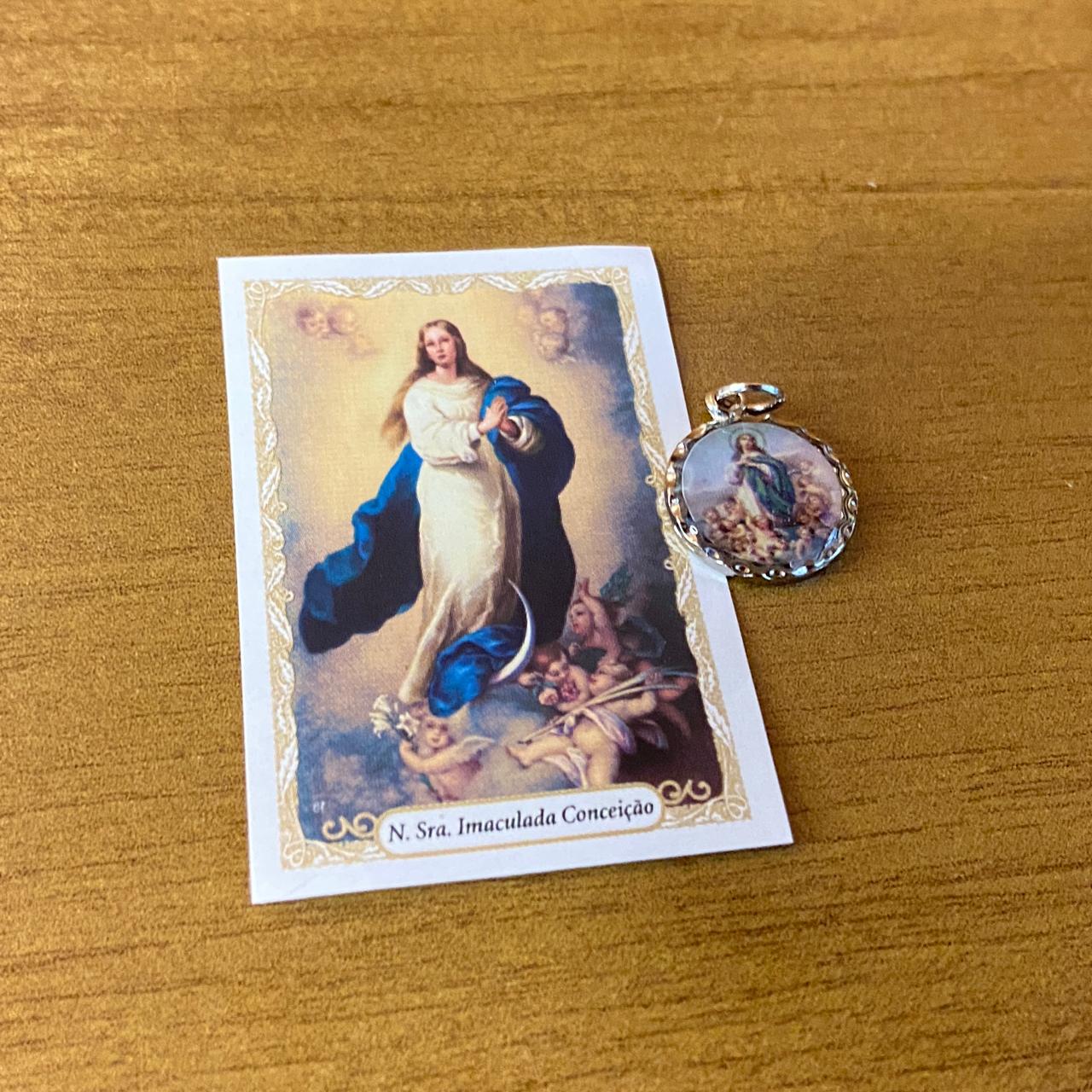 MEDALHA NÍQUEL RESINADA NOSSA SENHORA DA IMACULADA CONCEIÇÃO (6 UNIDADE)