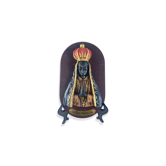 PLACA DECORATIVA DE RESINA IMPORTADA NOSSA SENHORA APARECIDA 19CM (1 UNIDADE)