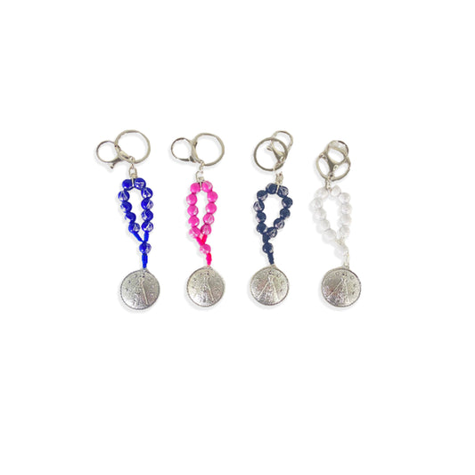 CHAVEIRO DEZENA NOSSA SENHORA APARECIDA CORES SORTIDAS (6 UNIDADES)