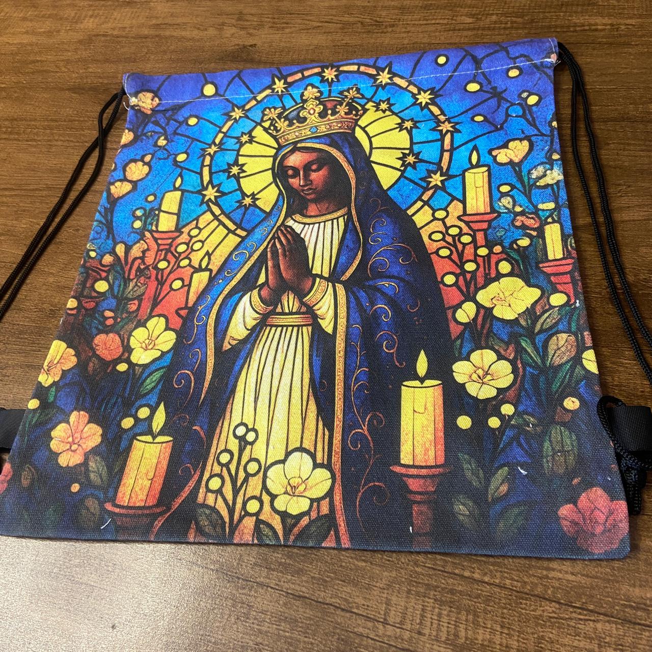 MOCHILA SACO NOSSA SENHORA APARECIDA 39,5x35,5CM  - MOD3 (1 UNIDADE)