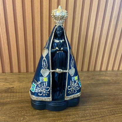 IMAGEM DE GESSO NOSSA SENHORA APARECIDA PINTADA 20,5CM  (1 UNIDADE)