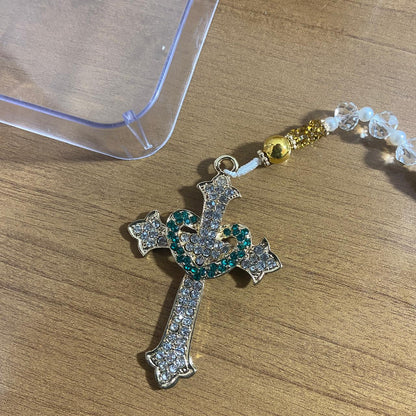 TERÇO DE NOIVA CRISTAL NOSSA SENHORA APARECIDA MOD2 10MM (1 UNIDADE)