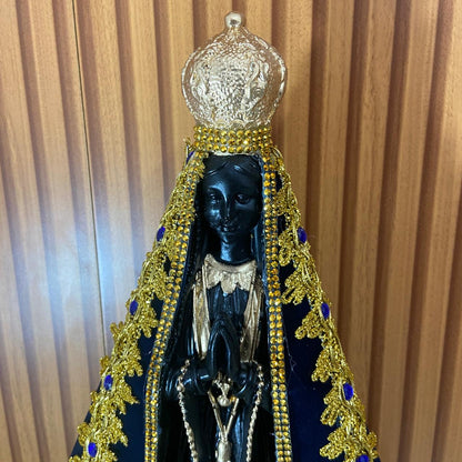 IMAGEM DE GESSO NOSSA SENHORA APARECIDA COM MANTO MOD2 45CM (1 UNIDADE)