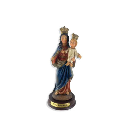 IMAGEM DE RESINA IMPORTADA NOSSA SENHORA AUXILIADORA 14CM (1 UNIDADE)