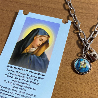 PULSEIRA CADEADO NOSSA SENHORA DAS DORES NA CARTELA (3 UNIDADES)