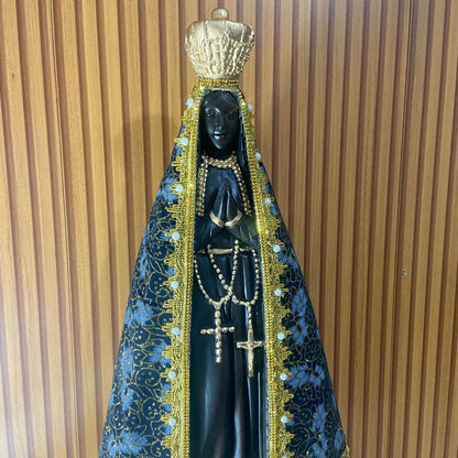 IMAGEM DE GESSO NOSSA SENHORA APARECIDA COM MANTO 65CM MOD2 (1 UNIDADE)