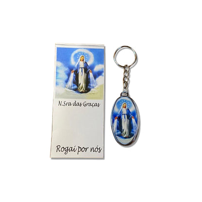 CHAVEIRO METAL OVAL RESINADO NOSSA SENHORA DAS GRAÇAS (6 UNIDADES)