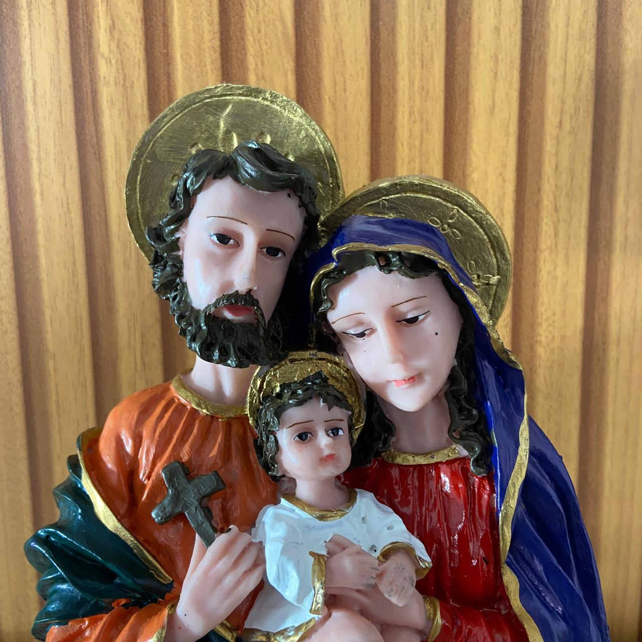 IMAGEM DE RESINA NACIONAL BUSTO SAGRADA FAMÍLIA 18CM (1 UNIDADE)