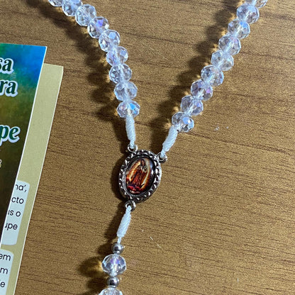 TERÇO CRISTAL NOSSA SENHORA DE GUADALUPE 8MM (1 UNIDADE)