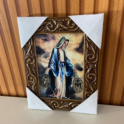 QUADRO COM MOLDURA RESINADO NOSSA SENHORA DAS GRAÇAS 20,5X15,5 (1 UNIDADE)